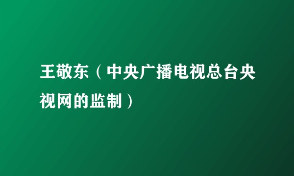 王敬东（中央广播电视总台央视网的监制）