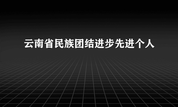 云南省民族团结进步先进个人