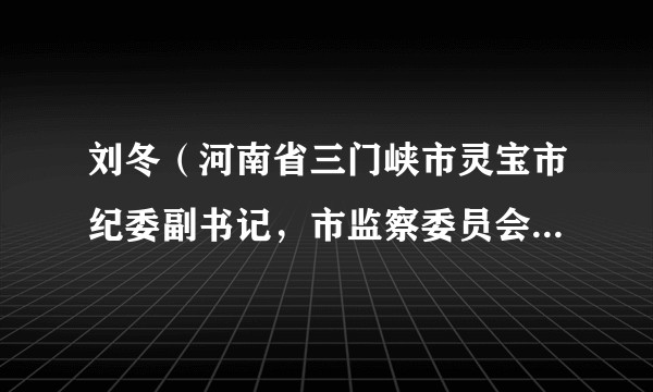 刘冬（河南省三门峡市灵宝市纪委副书记，市监察委员会副主任，一级主任科员）