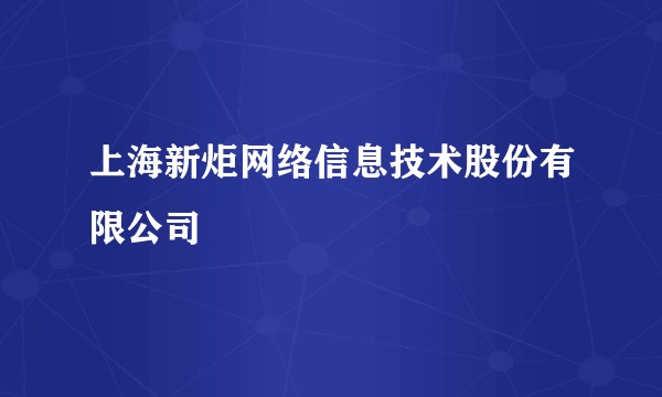 上海新炬网络信息技术股份有限公司