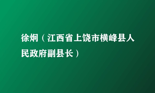 徐炯（江西省上饶市横峰县人民政府副县长）