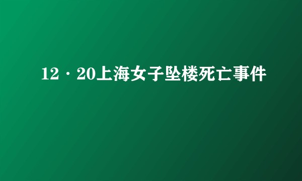 12·20上海女子坠楼死亡事件