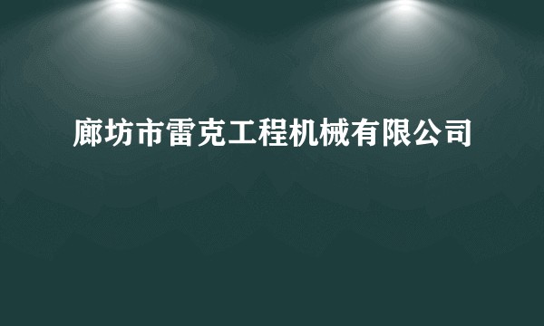 廊坊市雷克工程机械有限公司