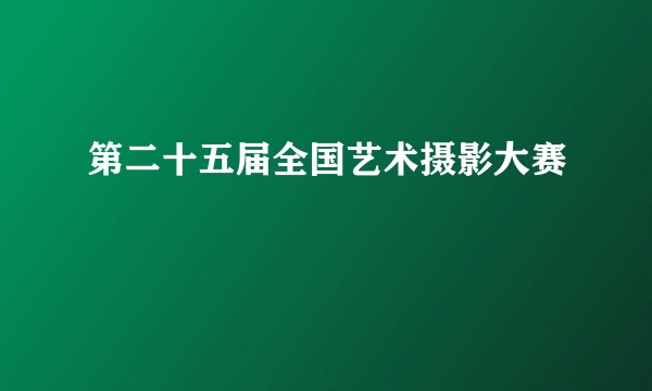 第二十五届全国艺术摄影大赛