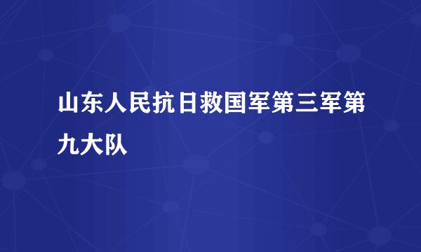 山东人民抗日救国军第三军第九大队