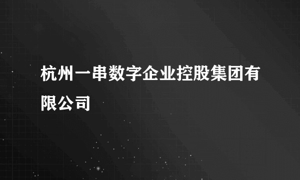 杭州一串数字企业控股集团有限公司