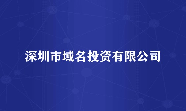 深圳市域名投资有限公司