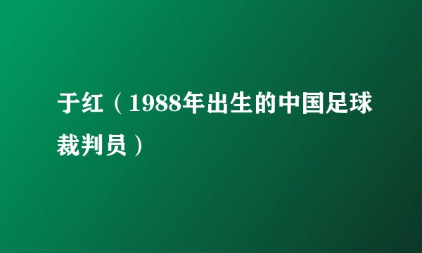 于红（1988年出生的中国足球裁判员）