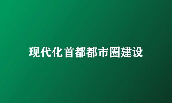 现代化首都都市圈建设
