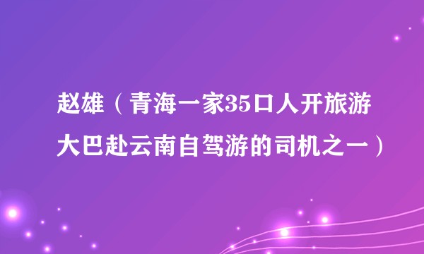 赵雄（青海一家35口人开旅游大巴赴云南自驾游的司机之一）