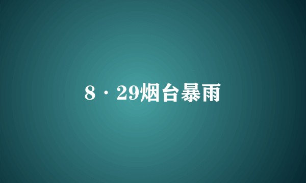 8·29烟台暴雨