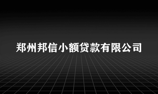 郑州邦信小额贷款有限公司