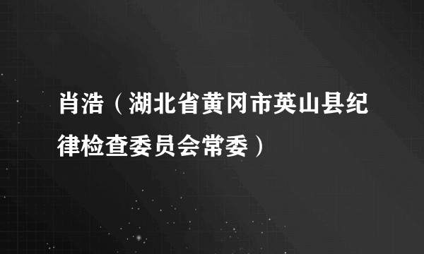 肖浩（湖北省黄冈市英山县纪律检查委员会常委）