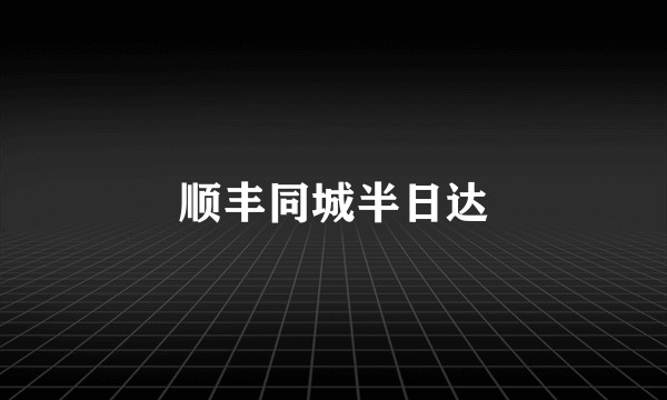 顺丰同城半日达