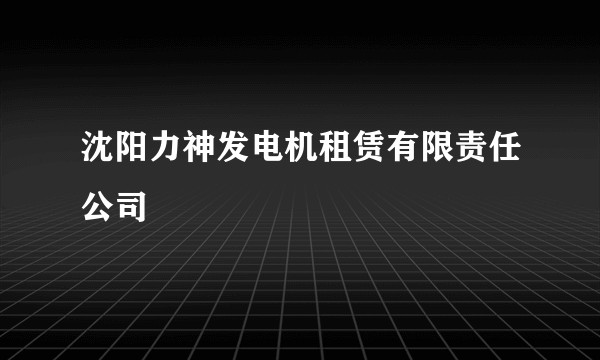 沈阳力神发电机租赁有限责任公司