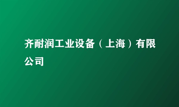 齐耐润工业设备（上海）有限公司