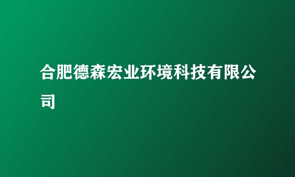 合肥德森宏业环境科技有限公司