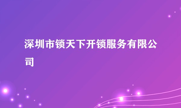 深圳市锁天下开锁服务有限公司