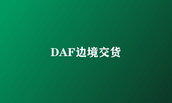 DAF边境交货