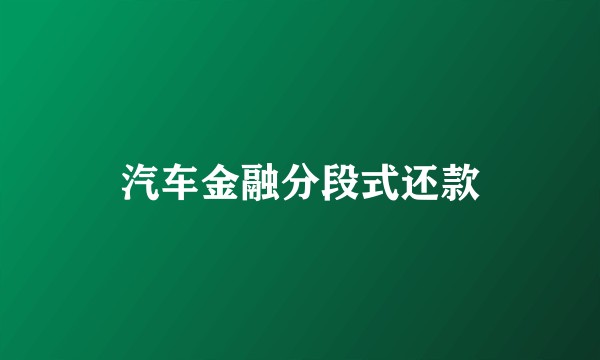 汽车金融分段式还款