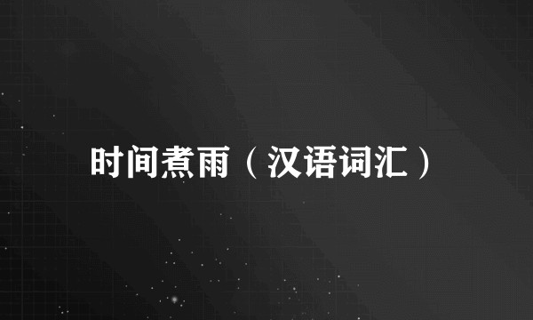 时间煮雨（汉语词汇）