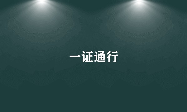 一证通行