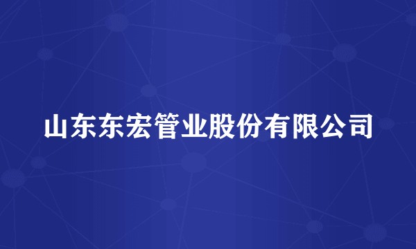 山东东宏管业股份有限公司