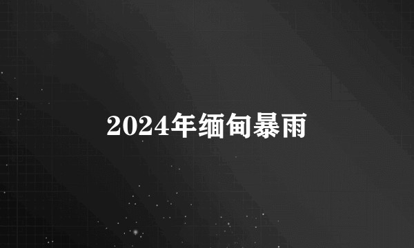 2024年缅甸暴雨