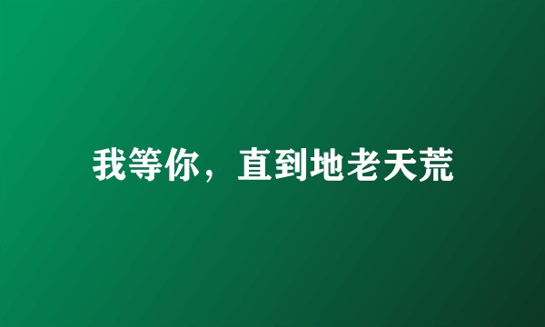 我等你，直到地老天荒
