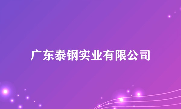 广东泰钢实业有限公司