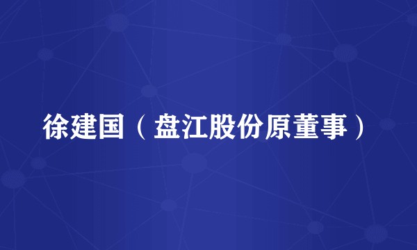 徐建国（盘江股份原董事）