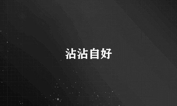 沾沾自好