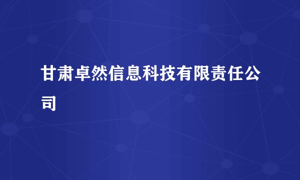 甘肃卓然信息科技有限责任公司