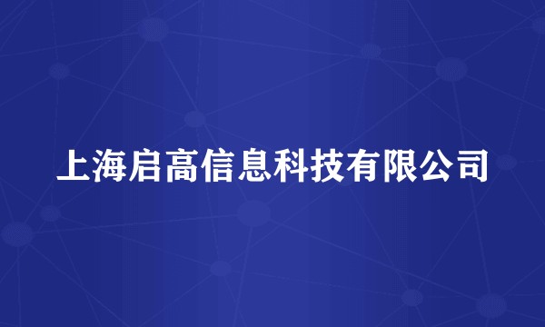 上海启高信息科技有限公司