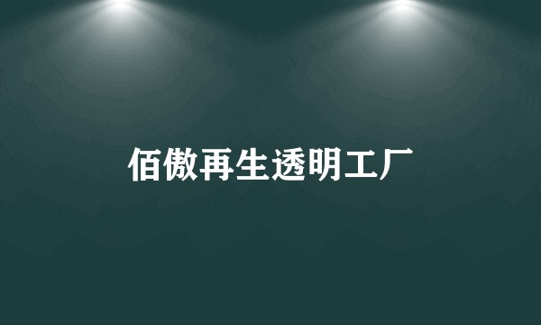 佰傲再生透明工厂