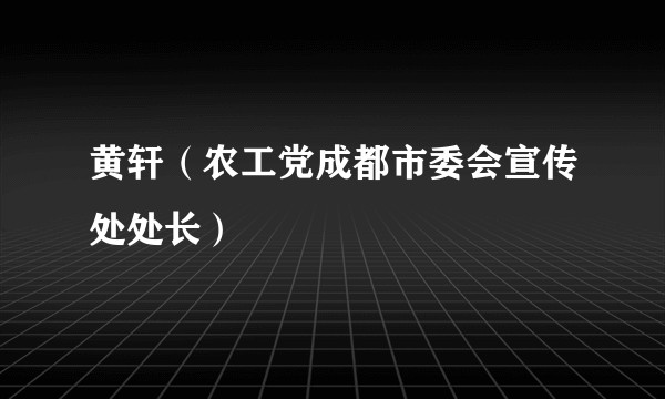 黄轩（农工党成都市委会宣传处处长）