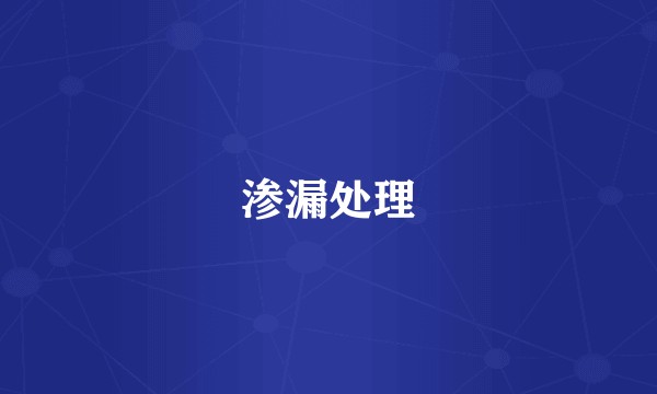 渗漏处理