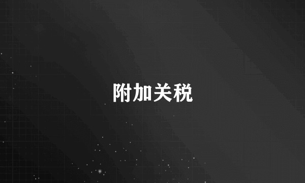 附加关税