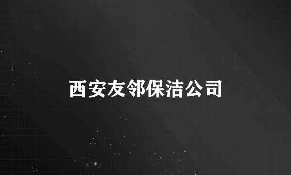 西安友邻保洁公司