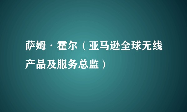 萨姆·霍尔（亚马逊全球无线产品及服务总监）