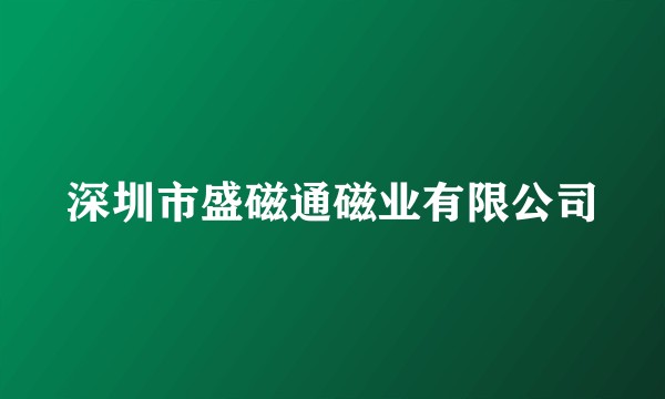 深圳市盛磁通磁业有限公司