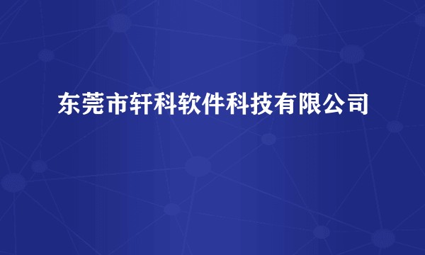 东莞市轩科软件科技有限公司