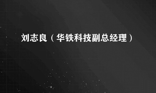刘志良（华铁科技副总经理）