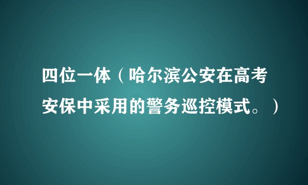 四位一体（哈尔滨公安在高考安保中采用的警务巡控模式。）
