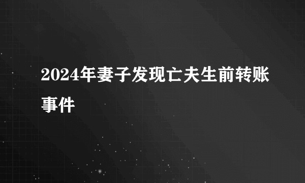 2024年妻子发现亡夫生前转账事件