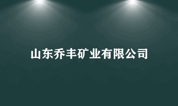 山东乔丰矿业有限公司