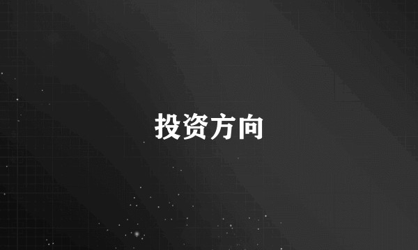 投资方向