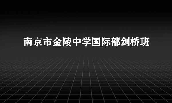 南京市金陵中学国际部剑桥班
