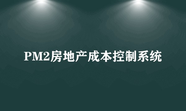 PM2房地产成本控制系统