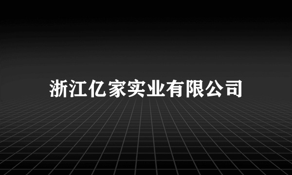 浙江亿家实业有限公司